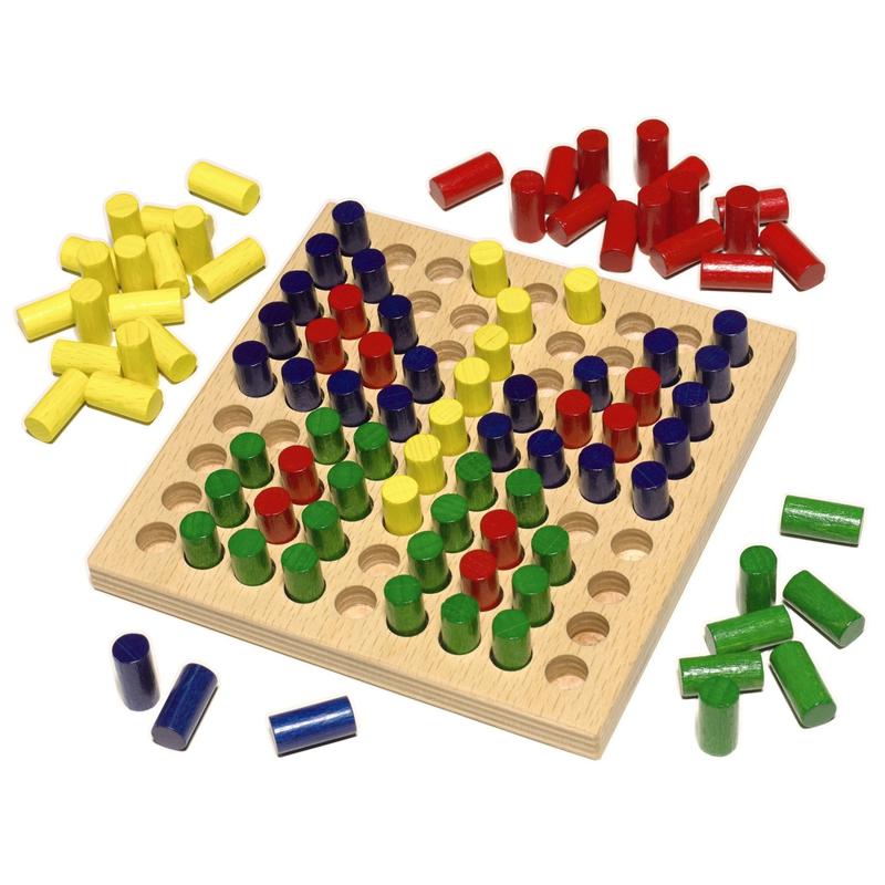 Wooden Pegboard Toy Montessori Board Game Activity Pegboard