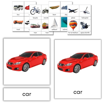 Transportation 3-Part Cards