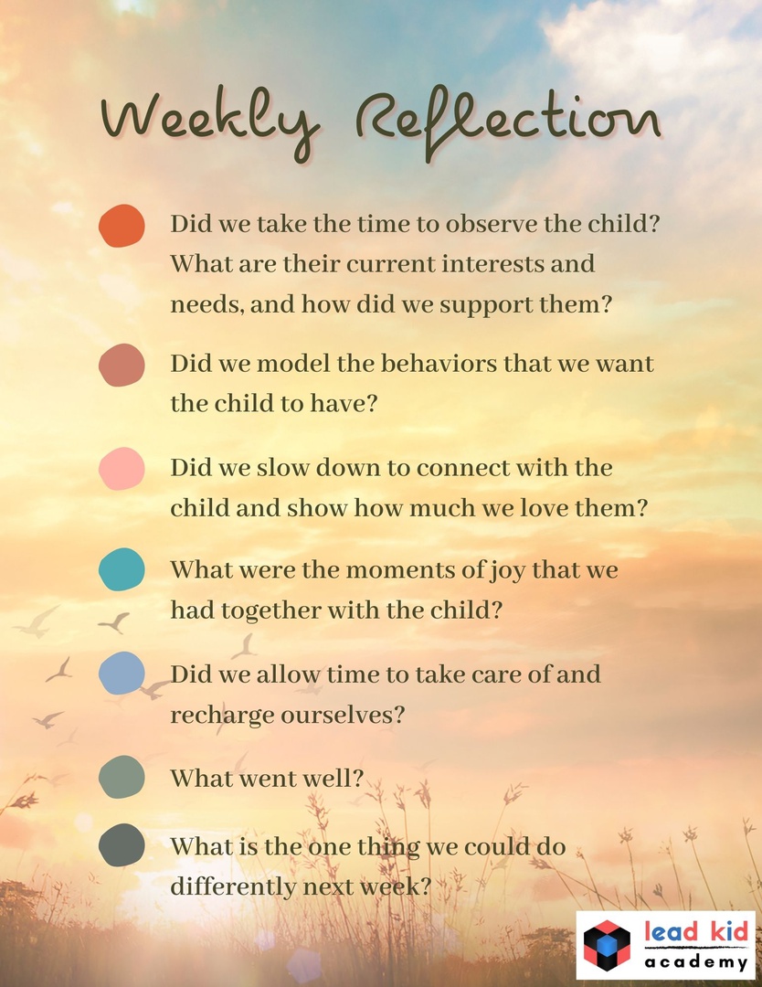 Montessori Weekly Reflection Poster