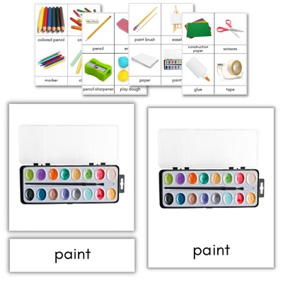 Art Supplies 3-Part Cards