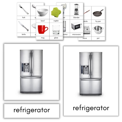 Kitchen Items 3-Part Cards