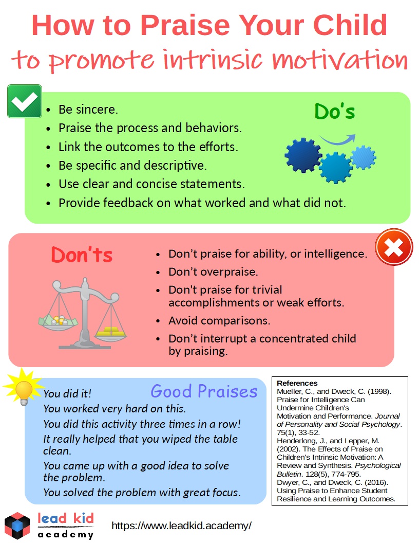 How to Praise Your Child to Promote Intrinsic Motivation