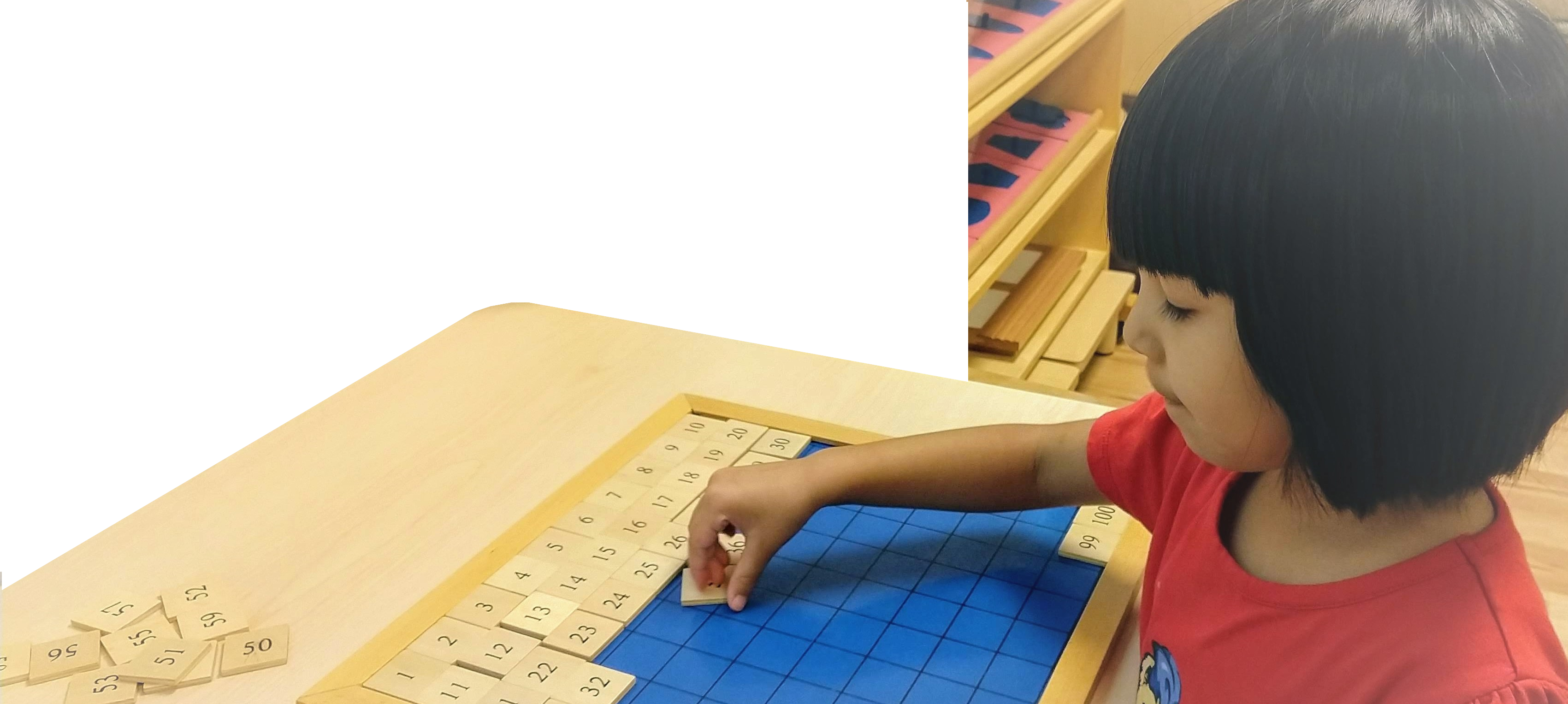 Child doing a Montessori work